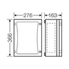 Üres szekrény ajtóval műanyag 360mmx 270mmx 163mm IP65 átlátszófedlél FP 0211 Hensel