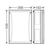 Üres szekrény ajtóval műanyag 546mmx 355mmx 163mm IP65 átlátszófedlél FP 0411 Hensel