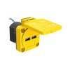 USB-töltődugalj csapófedeles dupla IP54 2-ki 4200mA-max. 5V beépített sárga PCE