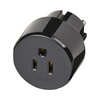 Utazó adapter DIN(F)->US/JP(B) fekete 10A 250V LECTRA