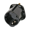 Utazó adapter GB(G)->DIN(F) olvadóbetéttel fekete 13A 250V LECTRA