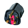 Utazó adapter GB(G)->DIN(F) olvadóbetéttel fekete 13A 250V LECTRA