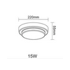 LED UFO lámpatest védett 30000h falonkívüli 1x 15W 220-240V 1250lm 4000K MLX BERING R LED HUNILUX
