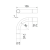 Védőcső könyök 90° 20mm-csőátmérőhöz összedugható fém 22.6mm-átmérő SBN20 G OBO-BETTERMANN