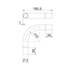 Védőcső könyök rozsdamentes 90° 25mm-csőátmérőhöz összedugható fém SB25W A4 OBO-BETTERMANN