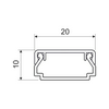 Vezetékcsatorna 20x10-hez UV-stabil fekete műanyag 20mm x 10mm x 2000mm x fekete LHD KOPOS