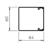 Vezetékcsatorna acél 60mm x 64mm x 2000mm natúr szalaghorganyzott LKM60060FS OBO-BETTERMANN