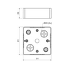 Vezetékcsatorna elosztódoboz sötét tölgy műanyag 81mm x 81mm x 28mm 4mm2-vezetőhöz(max.) LK KOPOS