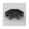 Vezetékcsatorna L-idom-fedél 20x20-hoz fekete fedél 19.2mm x 21.2mm x 90° kezeletlen LHD KOPOS