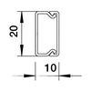 Vezetékcsatorna műanyag 20mm x 10mm x 2000mm fényesfehér kezeletlen WDK10020RW OBO-BETTERMANN