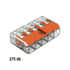 Vezetékösszekötő akciós 10+1 csomag 221-415 oldható 32A/450V leágazás 5x 0.2-4mm2 átlátszó WAGO
