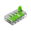 Vezetékösszekötő oldható 20A/300V leágazás 5x 0,14-4mm2 átlátszó polikarbonát (PC) Green WAGO