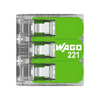 Vezetékösszekötő oldható 20A/300V leágazás 3x 0,14-4mm2 átlátszó polikarbonát (PC) Green WAGO