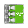 Vezetékösszekötő oldható 32A/450V leágazás 3x 0,14-4mm2 átlátszó polikarbonát (PC) Green WAGO