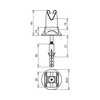 Vezetőtartó DEHNgrip NIRO Rd8-hoz 20mm nemesacél V2A LH DG 8 H20 HS5X50 KD8 V2A GR DEHN