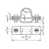 Vezetőtartó HVI-vezetékhez furattal Rd23 nemesacél V2A 10.0mm LH ZS 23 H10 B6.5X16 V2A DEHN