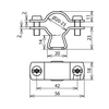 Vezetőtartó VI/CUI vezetékhez ovális furattal Rd20 14.0mm LH ZS 20 23 B5.5X10 V2A DEHN