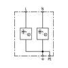 Villámáram-levezető kombi DEHNshield 2P T1+T2 TN 230V/AC 2M DSH TN 255 DEHN