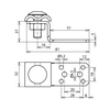 Z-pánt dupla AL-kapcsokkal Rd8-10mm-hez kezeletlen AL ZF DUL 6.10 B5.2 6.5 L81 AL DEHN