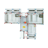 1/3F csoportos mérőhely 2x(M63A+V32A/H63A)+M63A f.kábel +tűz.kapc +2x12M 5M 2 HCS422+1+MF Hensel