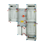 1/3F csoportos mérőhely 3xM63A földkábeles +tűzeseti kapcsoló +3x12M 2-szintes 3 HCS431+MF Hensel