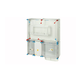 1/3F mérőszekrény 1xM63.80A+1xV32A/H földkábeles (50mm2)  dugaszolóaljzatos (HEN25.E207) Hensel