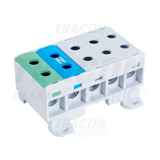 Fővezetéki leágazókapocs 135A/400VAC 5x2x2,5-35 Al/Cu/ szürke/kék/zöld 5P 35mm2 TRACON