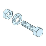 Síncsavar készlet anyával és alátéttel M8x35mm 8.8 LinergyBS (20db)  Prisma P Schneider