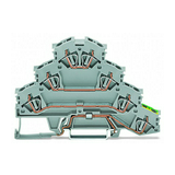 Motorbekötő sorkapocs L1/L2/L3/PE TS35 4-szintes 20A 0.25-2.5mm2 szürke rugószorításos WAGO