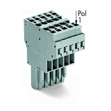 2vezetékes anyacsatlakozó 5P 32A 500V termoplaszt 0.08-4mm2/sokerű 0.08-4mm2/tömör szürke WAGO
