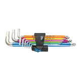 Imbuszkulcs készlet metrikus rozsdamentes +tartó 1.5-10mm 3950/9 Hex-Plus Multicolour HF WERA