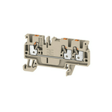 Átmenő sorkapocs TS35 1-szint 3-poz 0.5-2.5mm2/érvéghüvely 24A bézs dugaszolós A3C 2.5 Weidmüller