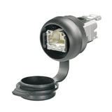 Adatcsatlakozó előlapba d22 RJ45 8(8) dugalj Cat6A(IEC) fekete IE-FCM-RJ45-FJ-B Weidmüller