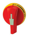 Ajtókuplungos hajtás 100..125A / M3 terheléskapcsolókhoz piros/sárga IP65 SOCOMEC