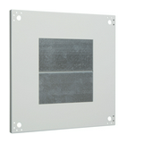 Alsó/felső kábelbevezető lemez porszórt acél 360mm x 370mm x 20mm szürke Venezia Hager