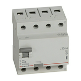 Áram-védőkapcsoló (Fi-relé) analóg 3P+N 40A 30mA A-típus 10kA RX3 LEGRAND