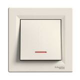 Asfora 101 1P kapcsoló +jelzőfény betét teljes fedéllel krém süllyesztett IP20 1- Schneider