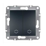 Asfora 106+6 kettős váltókapcsoló betét közp. fedéllel antracit süllyesztett rugós IP20 Schneider