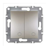 Asfora 106+6 kettős váltókapcsoló betét közp. fedéllel bronz süllyesztett rugós IP20 2- Schneider