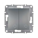 Asfora 106+6 kettős váltókapcsoló betét közp. fedéllel nemesacél süllyesztett rugós Schneider