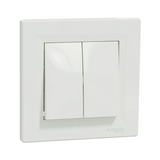 Asfora 106+6 kettős váltókapcsoló betét teljes fedéllel fehér süllyesztett csavaros Schneider