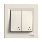 Asfora 106+6 kettős váltókapcsoló betét teljes fedéllel krém süllyesztett csavaros IP20 Schneider