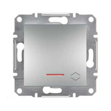 Asfora 106 váltókapcsoló +jelzőfény betét közp. fedéllel alumínium süllyesztett rugós Schneider