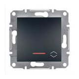 Asfora 106 váltókapcsoló +jelzőfény betét közp. fedéllel antracit süllyesztett rugós 1- Schneider