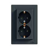 Asfora 162/2 dugalj földelt antracit IP20 süllyesztett Schneider