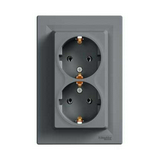 Asfora 162/2 dugalj földelt nemesacél IP20 süllyesztett Schneider