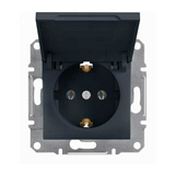 Asfora 162 dugalj földelt csapófedéllel antracit IP20 süllyesztett Schneider