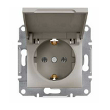 Asfora 162 dugalj földelt csapófedéllel bronz IP20 süllyesztett Schneider