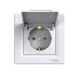 Asfora 162 dugalj földelt csapófedéllel fehér IP20 süllyesztett Schneider