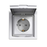 Asfora 162 dugalj földelt csapófedéllel gyerekzárral fehér IP44 süllyesztett Schneider